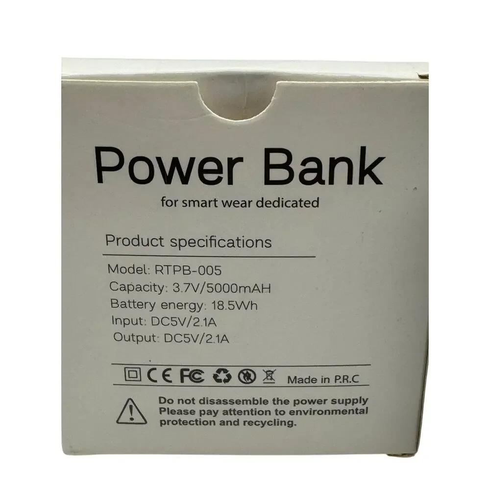 GENOVEGA RTPB-005 Power Bank Smart Wearables Capacity 3.7V/5000mAh Energy 18.5Wh